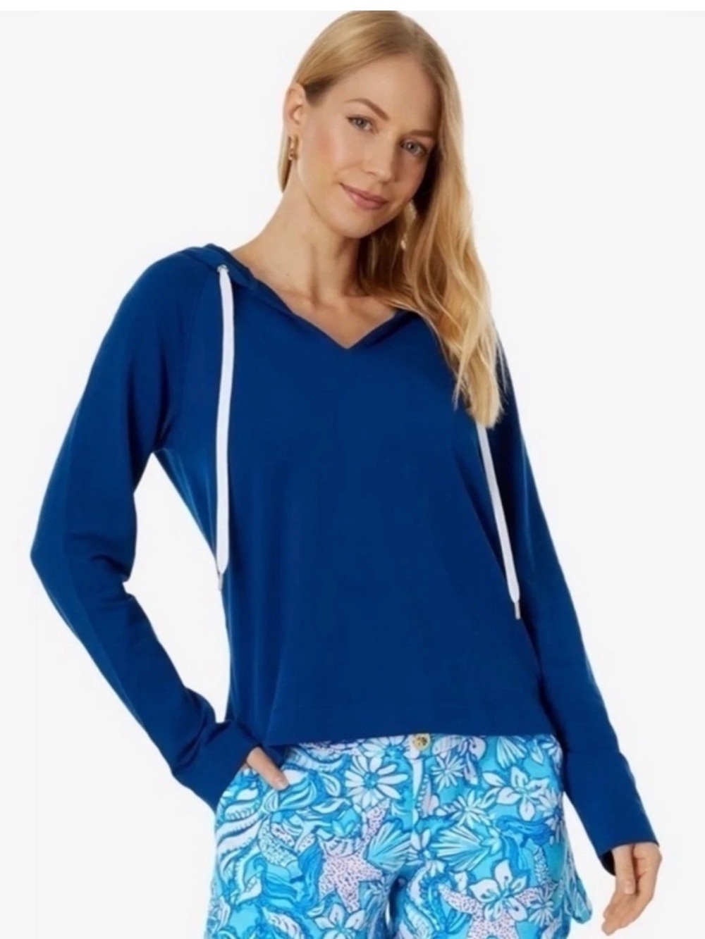 Lilly Pulitzer | Kiawah Long Sleeve Cropped Pullover Hoodie Sz M